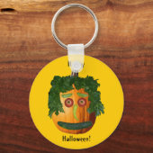 Happy Halloween - Uncut Pumpkin Face Schlüsselanhänger (Vorderseite)