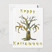 Happy Halloween und beängstigende Baumkarte Postkarte (Vorne/Hinten)
