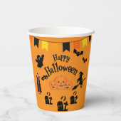 Happy Halloween und Halloween Characters Paper Cup Pappbecher (Rückseite)