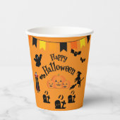 Happy Halloween und Halloween Characters Paper Cup Pappbecher (Vorderseite)