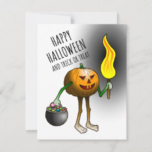 Happy Halloween und Trick oder Treat Mitteilungskarte