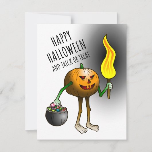 Happy Halloween und Trick oder Treat Mitteilungskarte (Vorderseite)