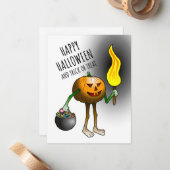Happy Halloween und Trick oder Treat Mitteilungskarte (Vorderseite/Rückseite Beispiel)