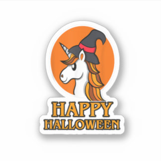 Happy Halloween Unicorn für Girls Halloween Unico Aufkleber