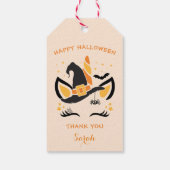 Happy Halloween Unicorn Hexe Geschenkanhänger (Rückseite)