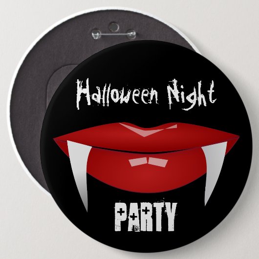 Happy Halloween Vamp Round Button (Vorne & Hinten)