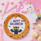 Happy Halloween Vampire Bat Paper Plate Pappteller (Party)