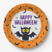 Happy Halloween Vampire Bat Paper Plate Pappteller (Vorderseite)