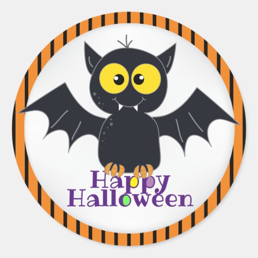 Happy Halloween Vampire Bat Sticker (Vorderseite)