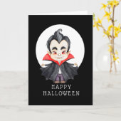 Happy Halloween - Vampire Card Karte (Gelbe Blume)