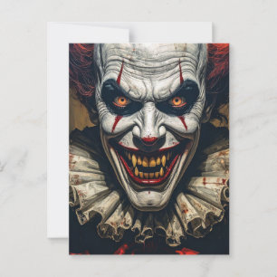 Happy Halloween Vampire Clown Postcard Postkarte
