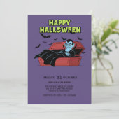 Happy Halloween Vampire Invite Einladung (Stehend Vorderseite)
