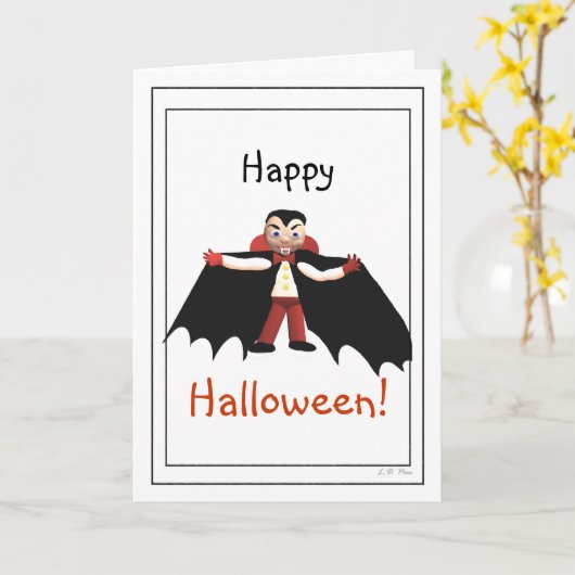 Happy Halloween Vampire Karte (Gelbe Blume)