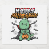 Happy Halloween verkleideter Drache Schaumweinetikett (Einzelnes Label)