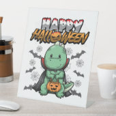 Happy Halloween verkleideter Drache Sockelschild (In Situ)