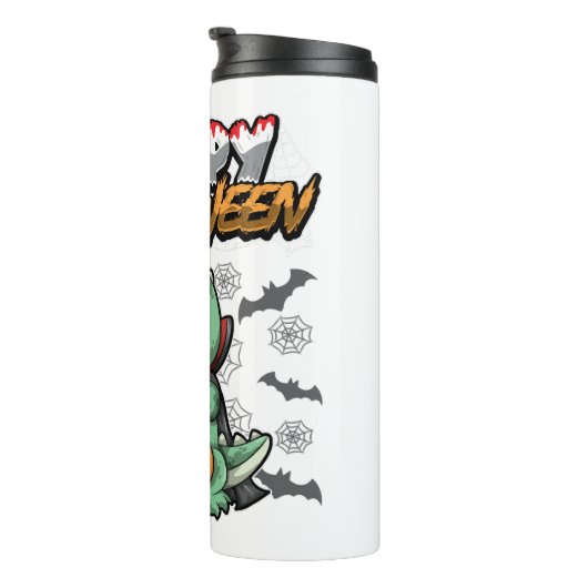 Happy Halloween verkleideter Drache Thermosbecher (Nach rechts gedreht)