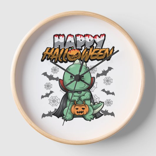 Happy Halloween verkleideter Drache Uhr (Vorderseite)