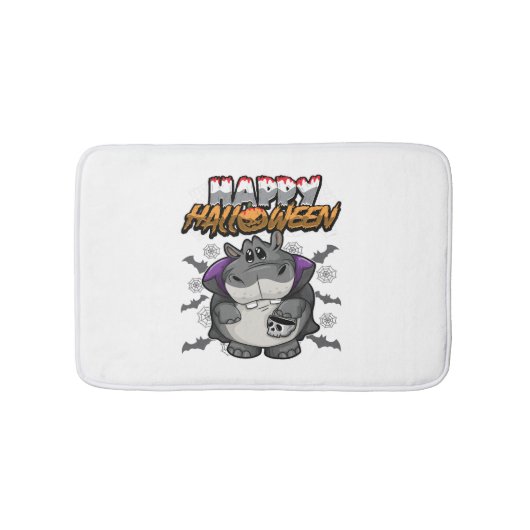 Happy Halloween verkleideter Hippopotamus Badematte (Vorderseite)