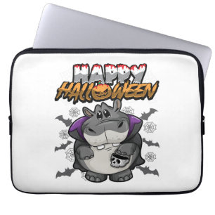 Happy Halloween verkleideter Hippopotamus Laptopschutzhülle