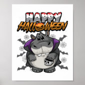 Happy Halloween verkleideter Hippopotamus Poster (Vorne)