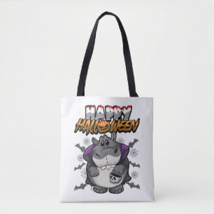 Happy Halloween verkleideter Hippopotamus Tasche
