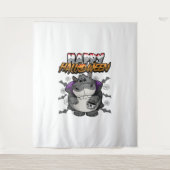 Happy Halloween verkleideter Hippopotamus Wandteppich (Vorderseite)