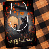 Happy Halloween Verziert Black Cat Vollmond Herbst Mittlere Geschenktüte