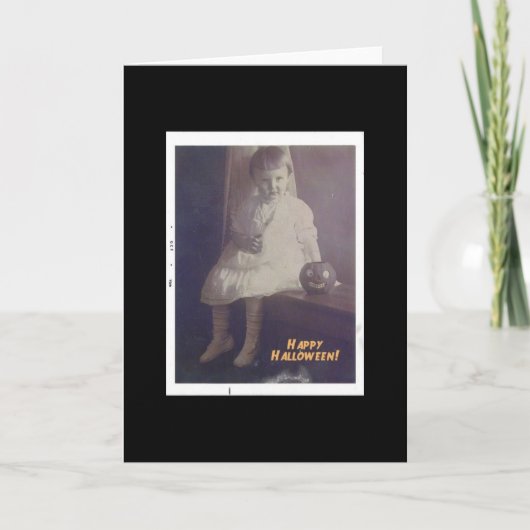 Happy Halloween Vintag Girl Karte (Vorderseite)