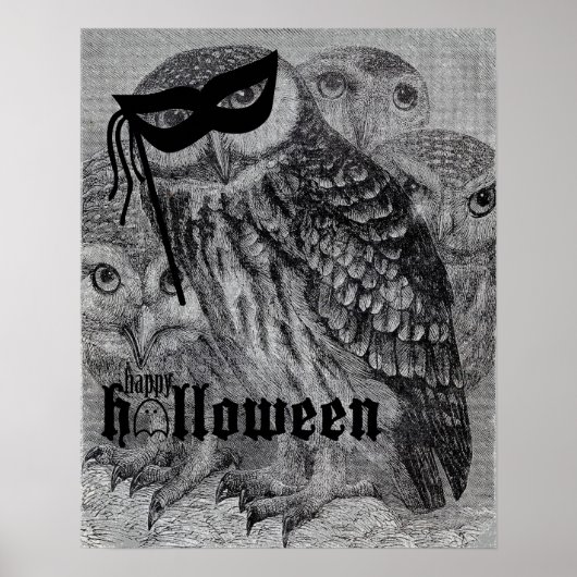 Happy Halloween Vintag Owl Poster (Vorne)