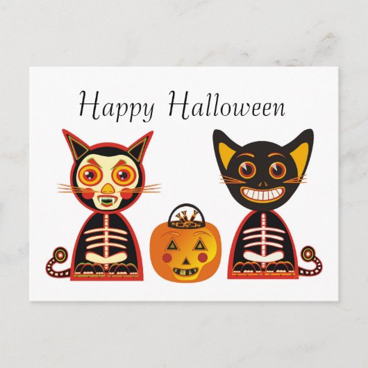 Happy Halloween Vintag Style Postkarte (Vorderseite)