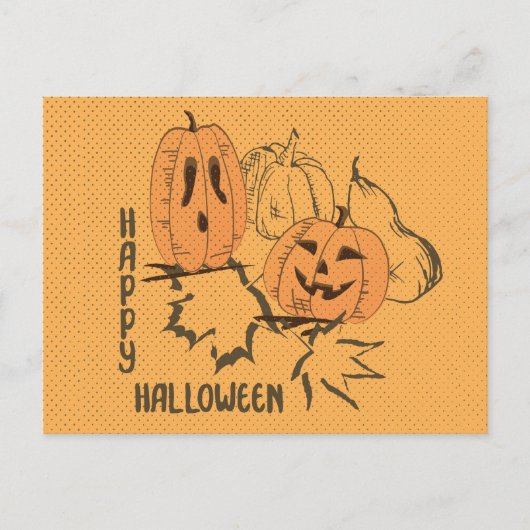 Happy Halloween Vintage Einladung Postkarte (Vorderseite)