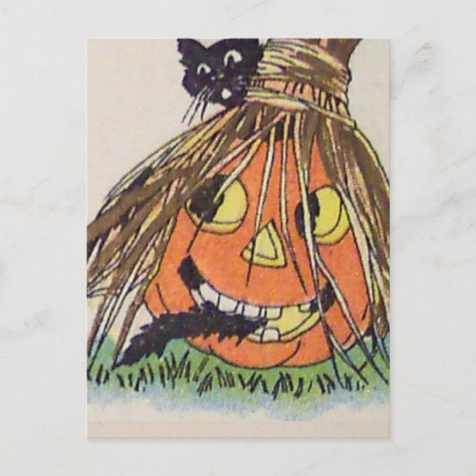 Happy Halloween (Vintage Halloween-Karte) Postkarte (Vorderseite)