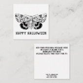 "Happy Halloween" Vintage Moth Gothic Mitteilungskarte (Vorne/Hinten)
