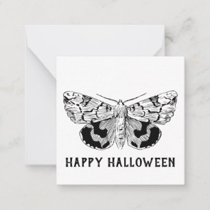 "Happy Halloween" Vintage Moth Gothic Mitteilungskarte