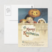 Happy Halloween Vintage Postkarte (Vorne/Hinten)