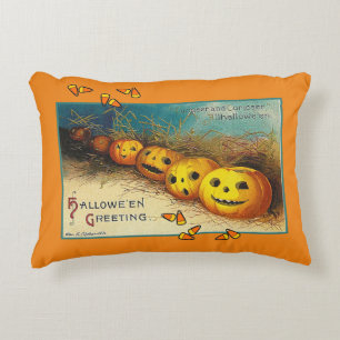 Happy Halloween Vintager Jack o' Lantern Dekokissen