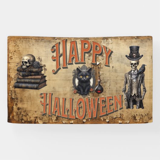 Happy Halloween | VINTAGES HALLOWEEN-PARTY Banner (Horizontal)