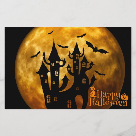 Happy Halloween (Vollmond) Briefpapier (Vorderseite)