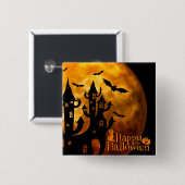 Happy Halloween (Vollmond) Button (Vorne & Hinten)