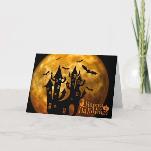 Happy Halloween (Vollmond) Karte (Vorderseite)