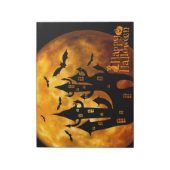 Happy Halloween (Vollmond) Notizblock (Rotiert)