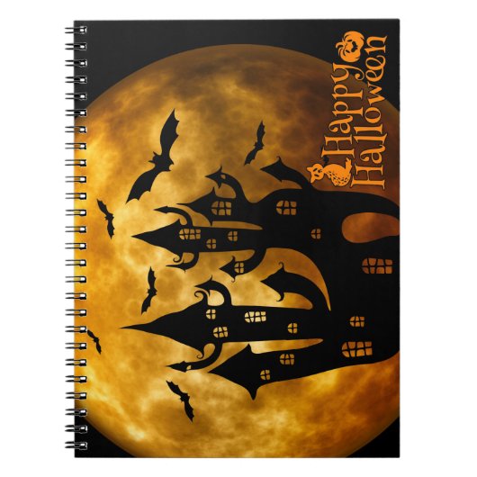 Happy Halloween (Vollmond) Notizblock (Vorderseite)