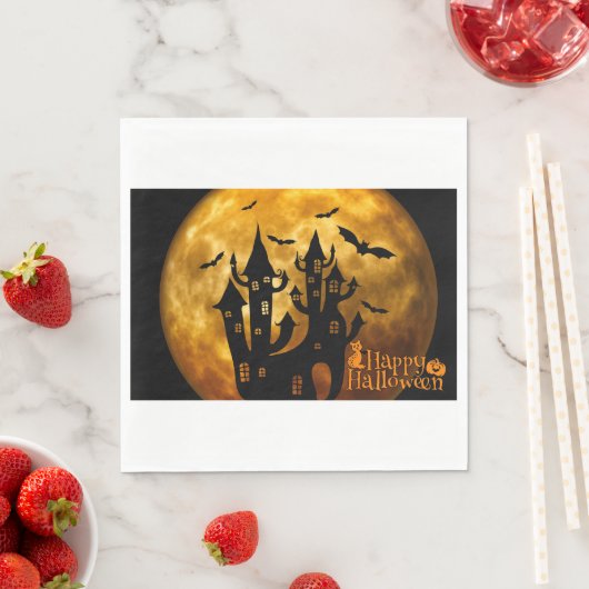 Happy Halloween (Vollmond) Serviette (Beispiel)