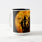 Happy Halloween (Vollmond) Zweifarbige Tasse (Vorderseite Links)