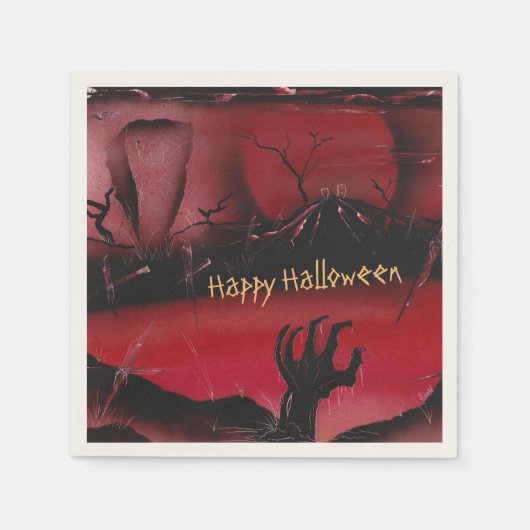 Happy Halloween vom Friedhof Serviette (Vorderseite)