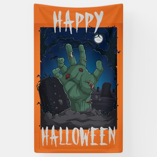 Happy Halloween vom Grab Banner (Vertikal)