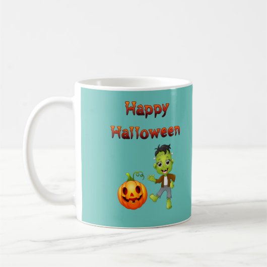 Happy Halloween vom kleinen Frankenstein Kaffeetasse (Links)
