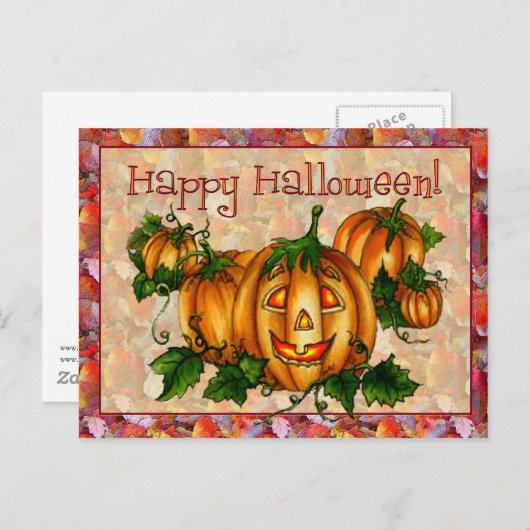 HAPPY HALLOWEEN von SHARON SHARPE Postkarte (Vorne/Hinten)