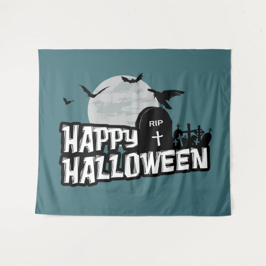 Happy Halloween Wandteppich (Vorderseite (Horizontal))