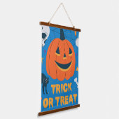 Happy Halloween Wandteppich Mit Holzrahmen (Gewinkelt)